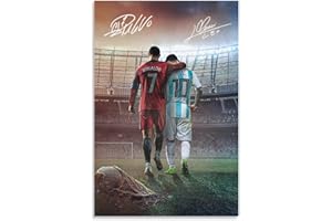 FHZANG Messi Ronaldo Poster Wall Art Canvas Print Poster Home Bathroom Bedroom Office Living Room Decor Canvas Poster Unframe: 16x24inch(40x60cm)