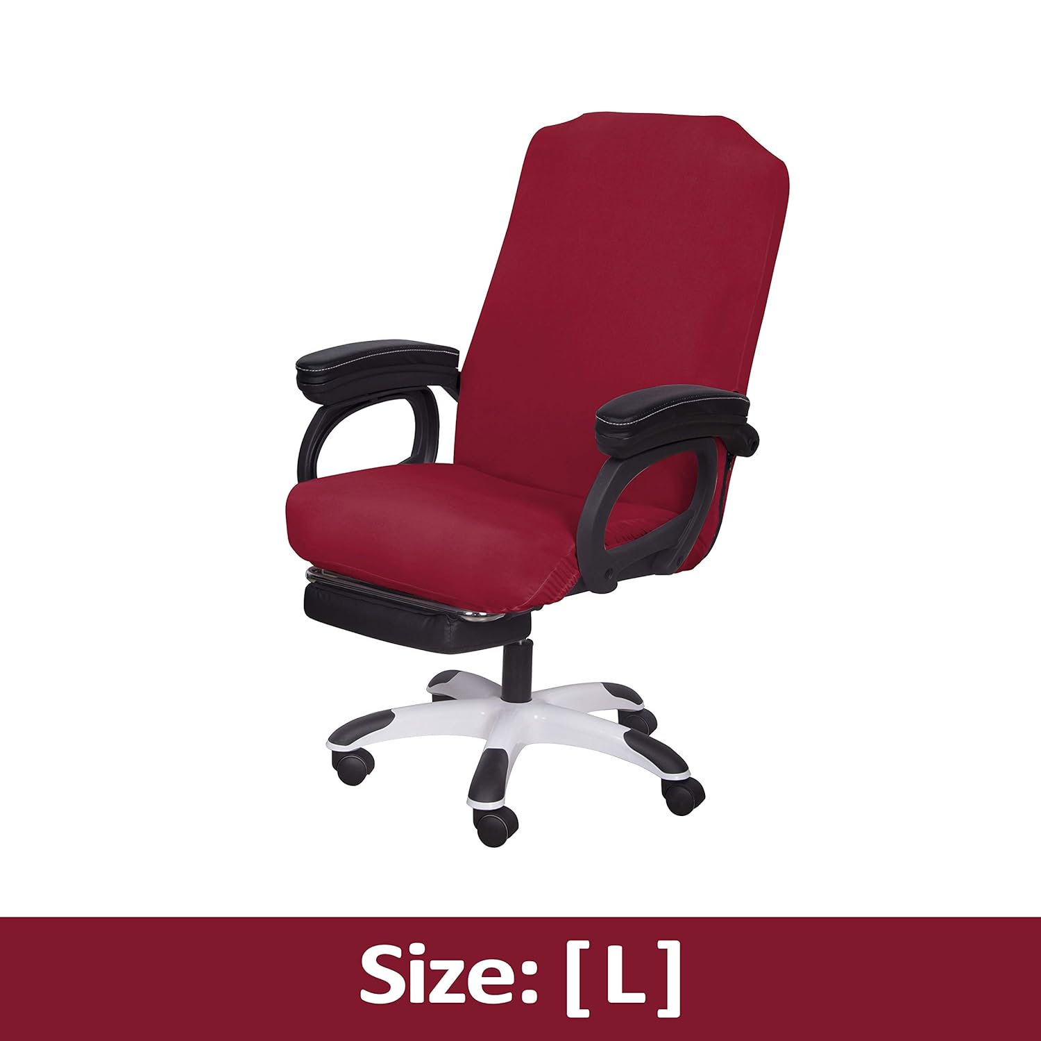 SARAFLORA Office Chair Covers Stretch Falu Red Washable Computer Chair Slipcovers for Universal Rotating Boss Chair Large Size