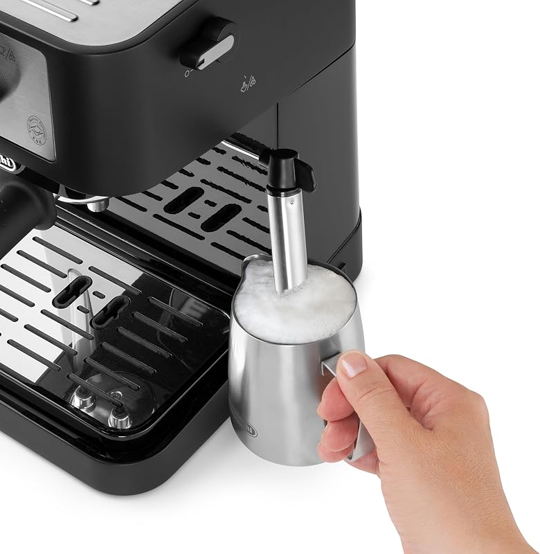 Stilosa Premium EC260. BK - Cafeteira de bomba com 15 bares de pressão, 1100 W, 1L, cor preta e prateada