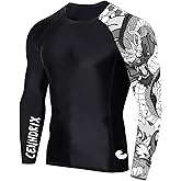 Mens Rash Guard Men's Long Sleeve UPF 50+ Sun Protection, Compression Shirt Long Sleeve Swim Shirts Workout Gym T-Shirt