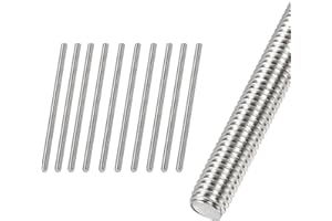 HiPicco M3 x 180mm Fully Threaded Rod & Studs, 304 Stainless Steel Right Hand Threads Rods, M3-0.5 Thread Pitch for Anchor Bolts, Clamps, Hangers and U-Bolts 10pcs