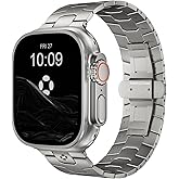 FiNESTONE AGIS02 Titanium Band for Apple Watch Ultra 3/2/1 Band 49mm & Series 11/10 46mm, Premium Adjustable Ultra Watch Band for Men with Butterfly Clasp, Durable and Lightweight iWatch Metal Strap