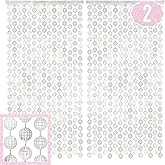 xo, Fetti Disco Ball Foil Curtain - Last Disco Bachelorette Party Decorations - Set of 2 | Groovy Backdrop, 70s Birthday Photo Booth, Wedding, New Years Eve