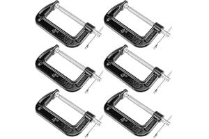 MUKCHAP 6 PCS 4 Inch C-clamp Set, Heavy Duty Steel C Clamps, G Clamps for Woodworking or Metal Workpiece, Black