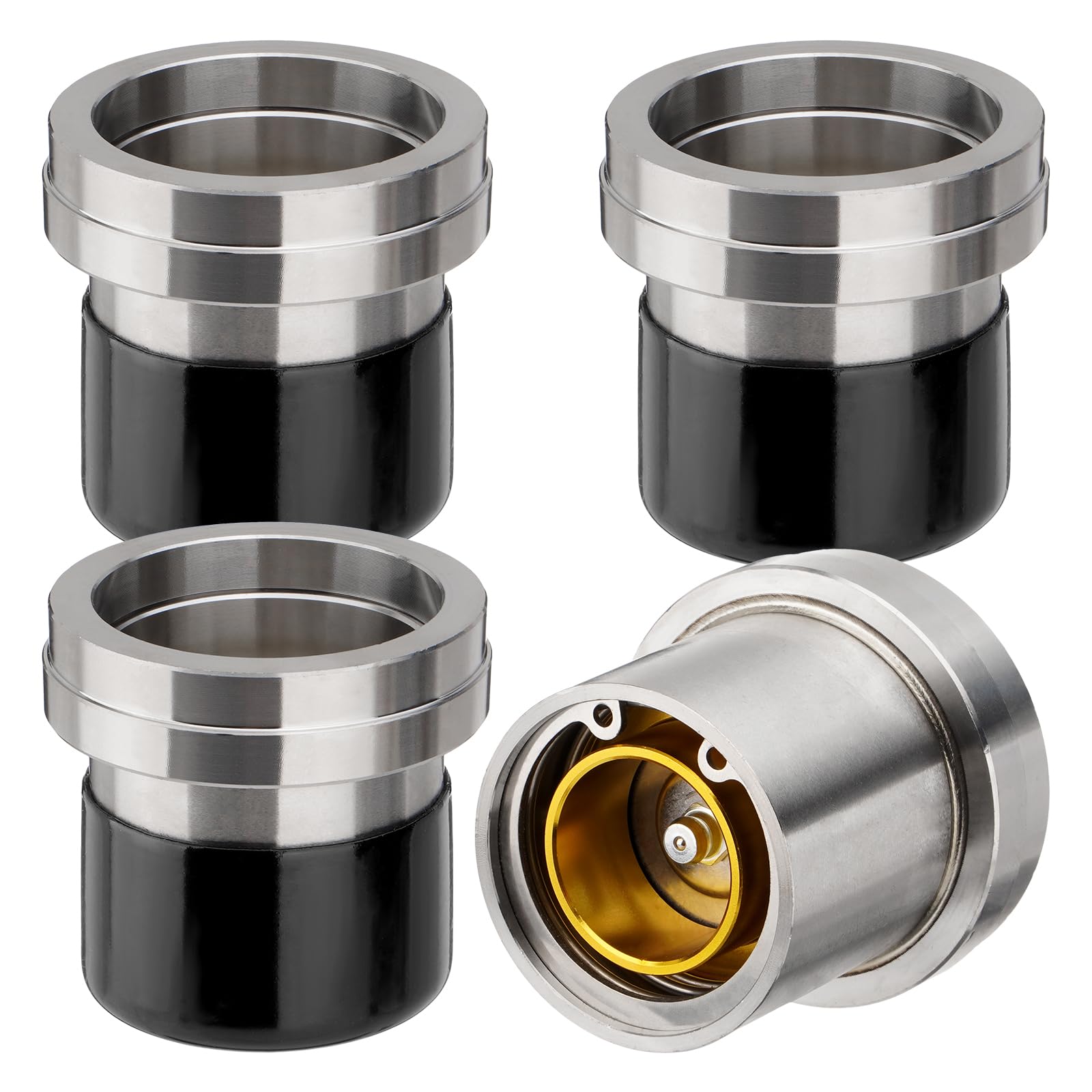 Photo 1 of Racewill 2.441" Trailer Wheel Bearing Protectors, Chromed Stainless Steel Axle Bearing Protective Kits with Dust Cap & Auto Check for Boat Trailer, Utility Trailer, Snowmobile, RV and ATV - 4 Pack
