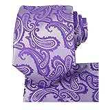 KissTies Lavender Tie Set Purple Paisley Necktie