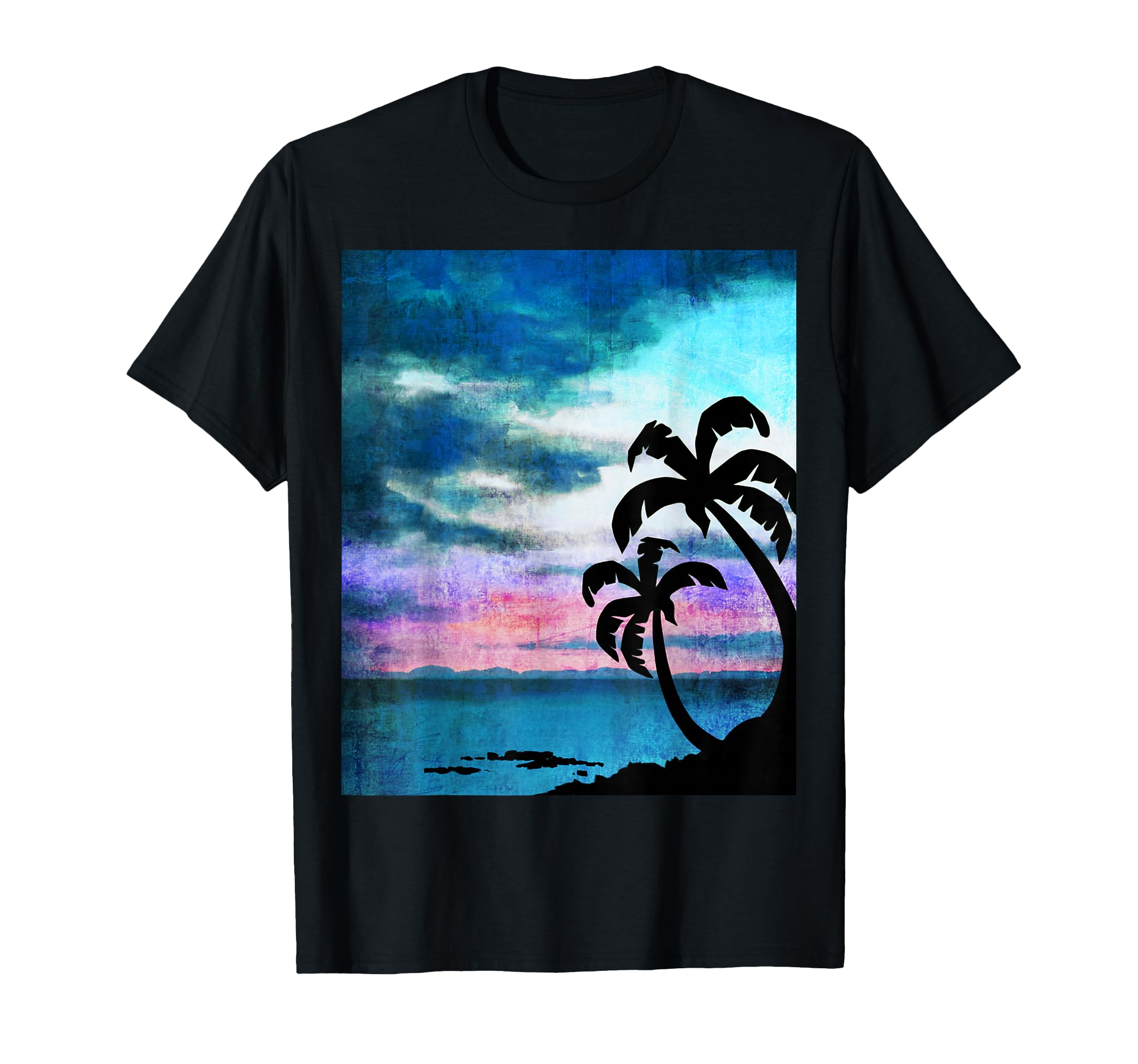 Beach Scene with Palm Trees T-Shirt