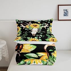 Feelyou Boho Tribal Comforter Set Bull Skull