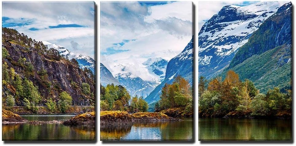 SCPmarts Canvas Print Beautiful Nature Norway Natural Landscape Framed Canvas Wall Print by SCPmarts