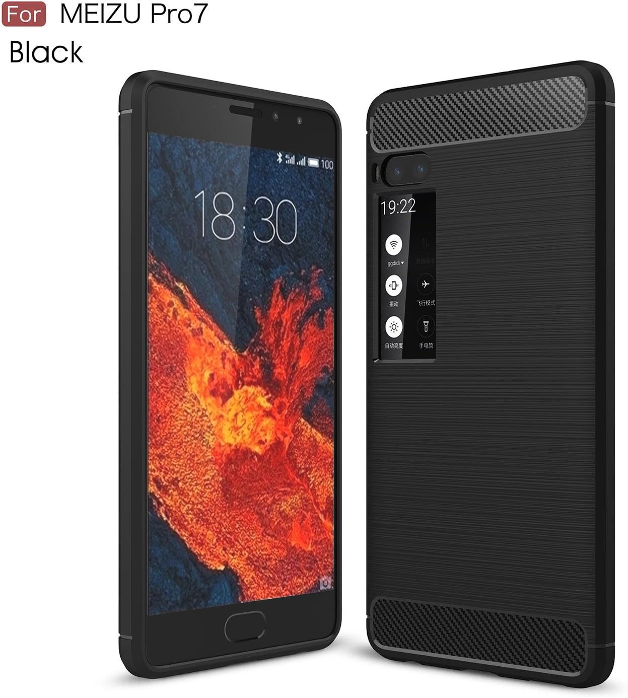 Meizu Pro 7 Case - TianTa - Carbon Fiber Case Ultra Slim Cover Light Weight Rubber TPU Phone Case for Meizu Pro 7 (2017) (5.2") - Black