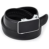 lightstar Women's Belt Leather Ratchet Dress Belt with Sliding Adjustable Buckle Width 1 1/4 inches, Length 52 inches