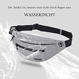 MAXTOP Large Bumbag Waist Fanny Pack with Headphone Jack 4 Pockets Grey view 4