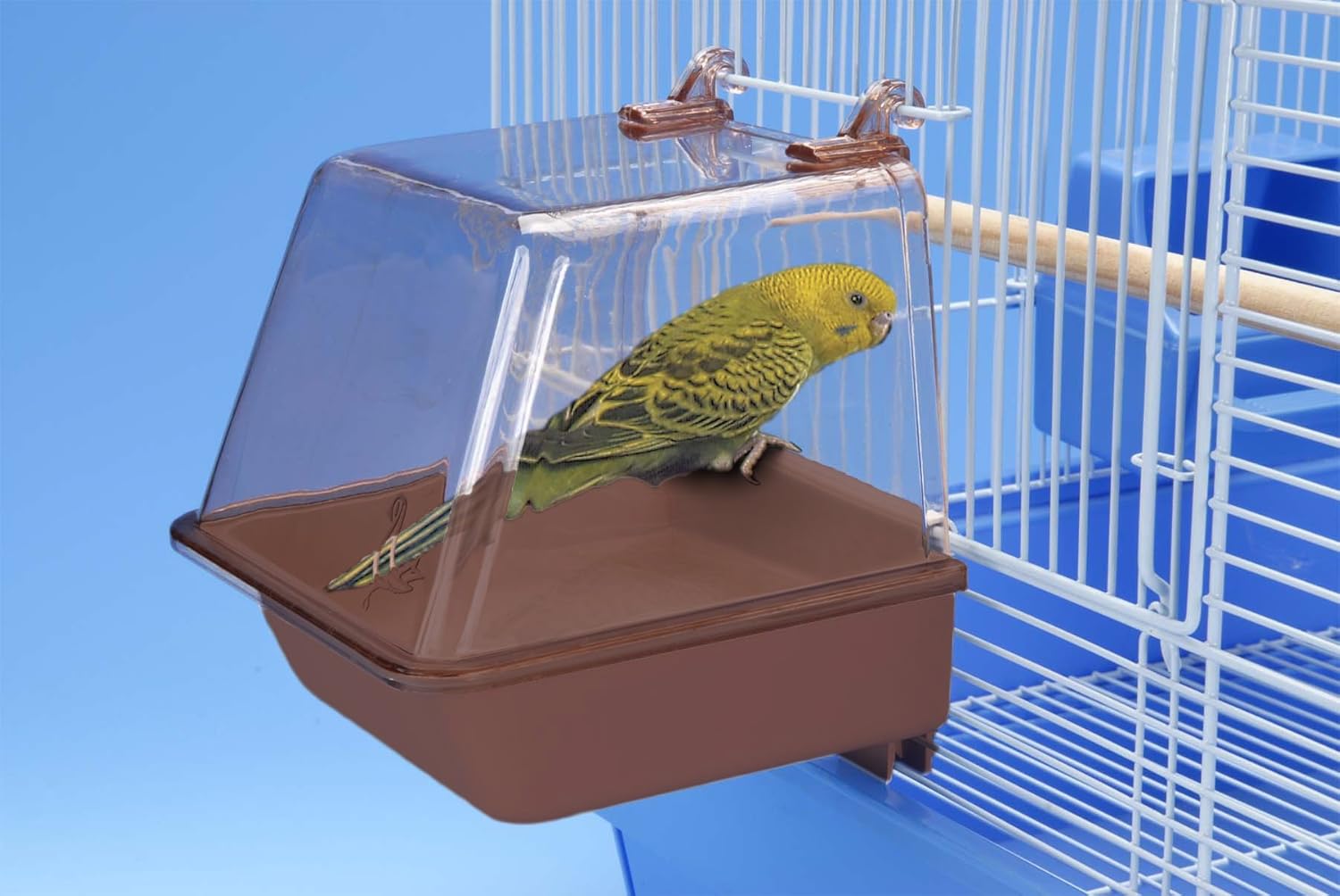 Penn Plax Clip-On Bird Bath – Comes With Universal Clips to Attach to Most Birdcages, 5.5 x 5.75 x 3.75 Inches : Bird Cage Supplies : Pet Supplies