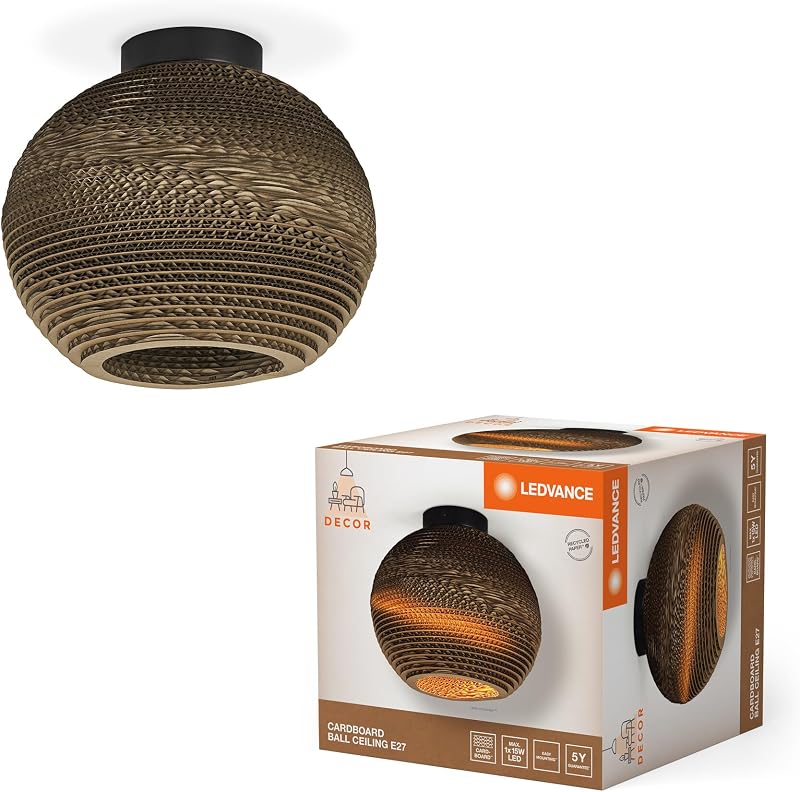 Decor Cardboard Ball cartão corrugado castanho, leve, E27, 260