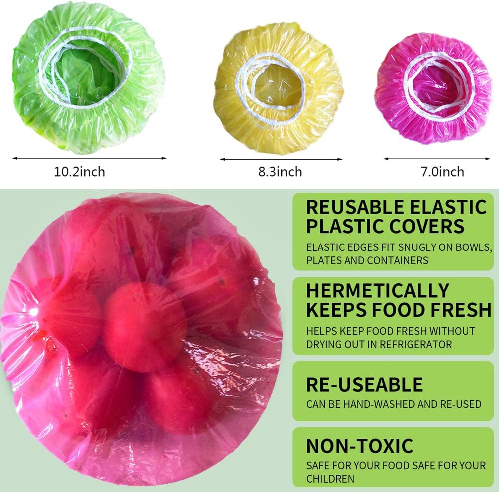  | Elastic Food Storage Covers Reusable Stretch Plastic Wrap Bowl Covers Alternative to Foil for Family Outdoor Picnic 3 Size (60): Plate Serving Covers
