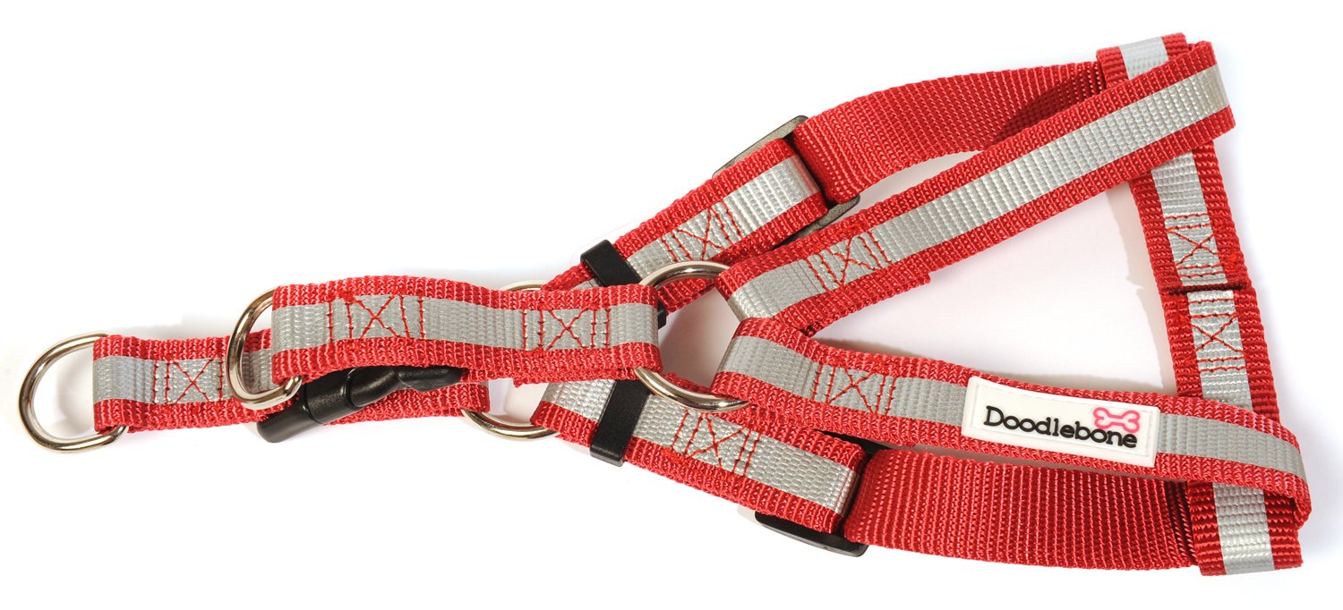Doodlebone Reflective Bold Tape Harness Red Extra Large
