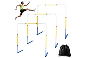 CTYYPYUYU Adjustable Height Hurdles Training Equipment, 3Pcs Metal Practice Hurdles Track and Field for Kids, Youth and Adults Agility Training, Jumping Speed Hurdles for Football, Soccer, Basketball, Dogs