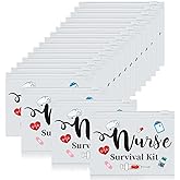 Oudain 60 Pcs Nurse Survival Kit Bag Nursing Makeup Bags Multi Purpose Cosmetic Pouches for Girls Women Travel Supplies, 7.87 x 5.91 Inches(White)
