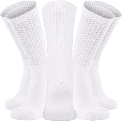 Kensington Men’s Sport Socks 10 Pairs White Crew Cushioned Cotton Size 6-11