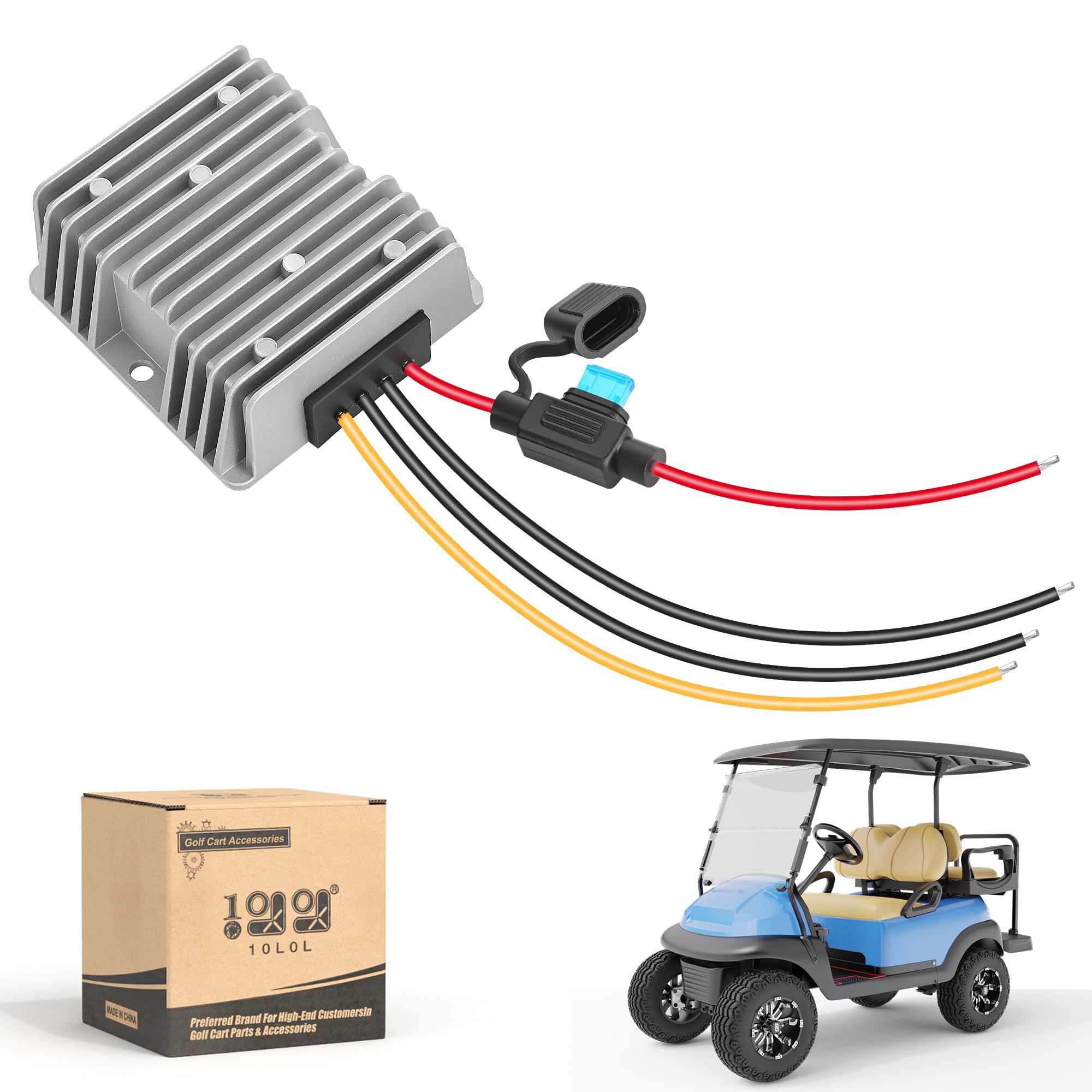 Photo 1 of 10L0L DC-DC 36V 48V to 12V 20A 240W Step Down Converter Golf Cart Voltage Regulator Reducer Transformer with Fuse Waterproof