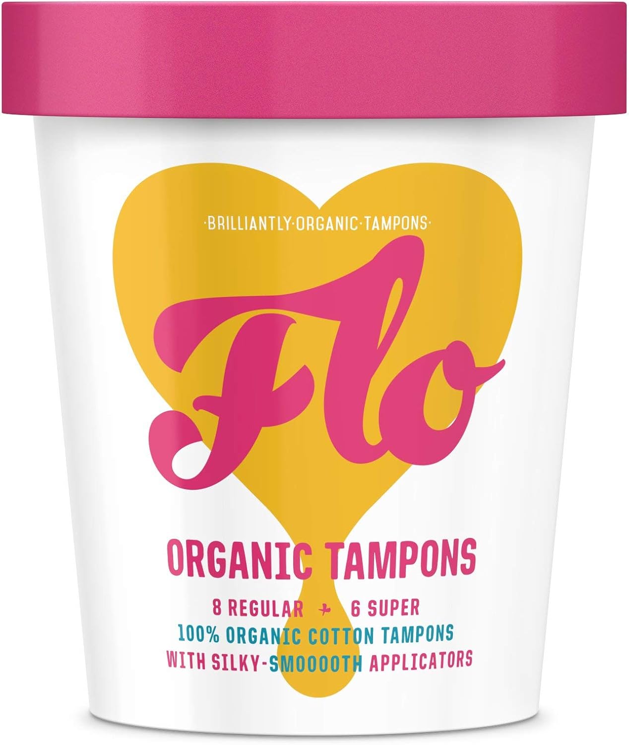 FLO Applicator Tampons, Made from Organic Cotton, Biodegradable, Regular and Super Combo Pack, 14 Count, /, Reg & Super 14