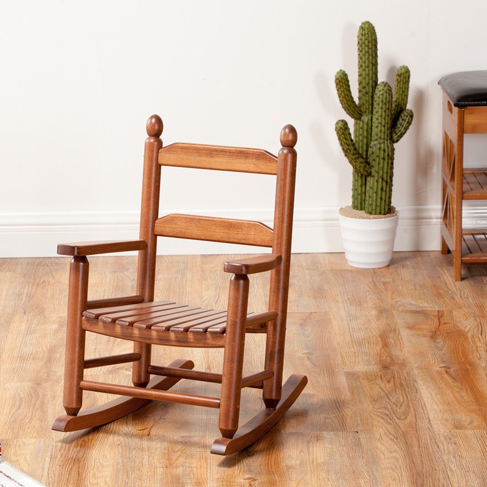 Child's Rocking Chair Porch Rocker Double Slat Back Natural Rocker Seat