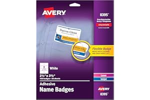Avery Flexible Printable Name Tags, 2-1/3" x 3-3/8", Matte White, 160 Removable Name Badges (8395)