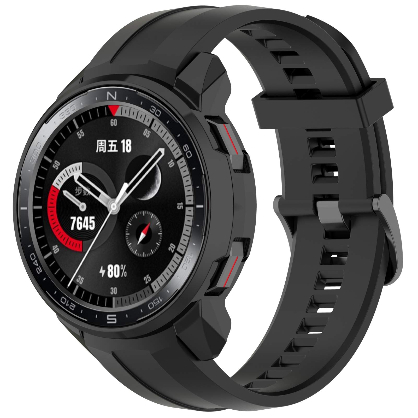 Disscool Full Coverage Case for Honor Watch GS Pro Smart Watch, Soft Anti Drop Protective Case for Honor Watch GS Pro Smart Watch (Black)