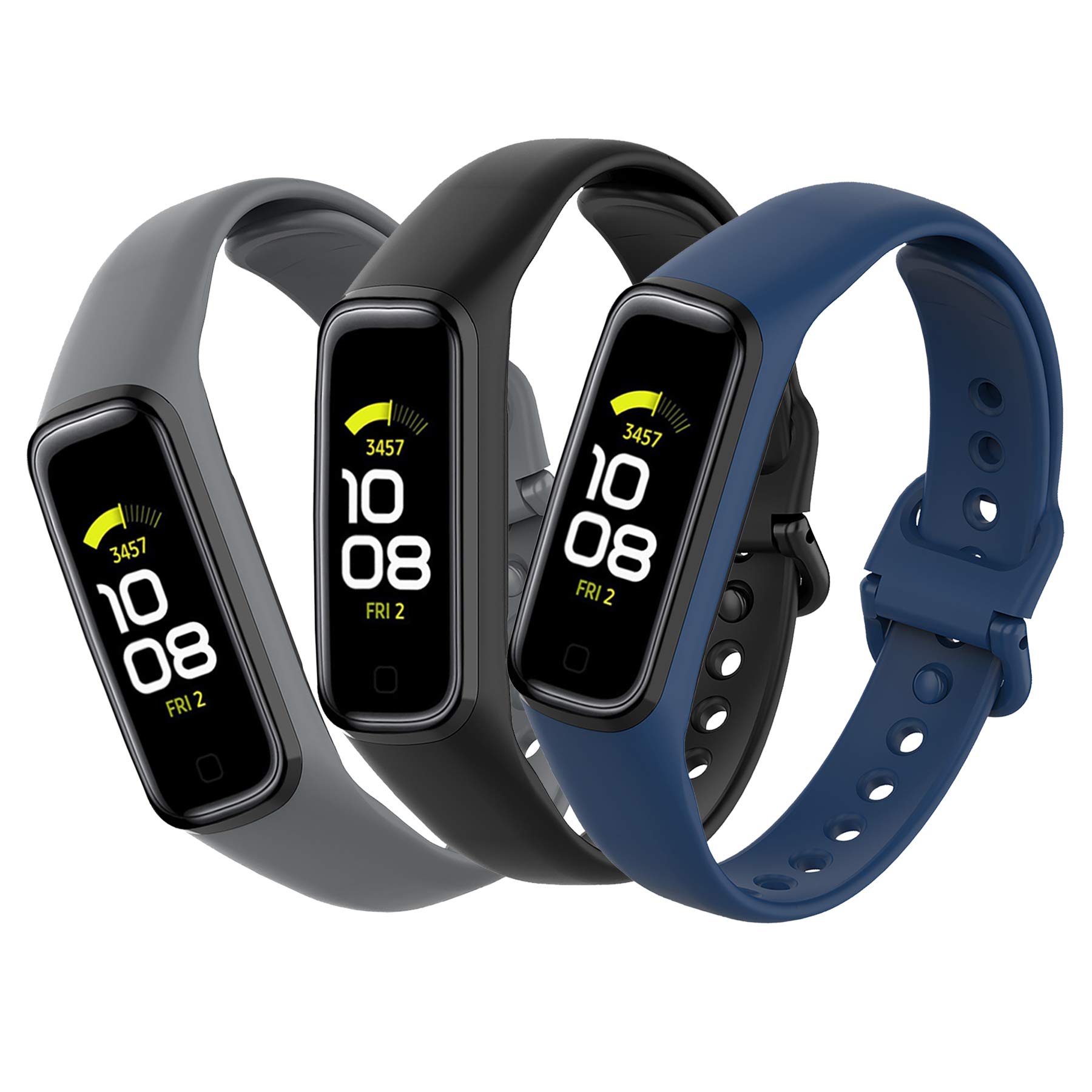 MIJOBS 3PCS Silicone Replacement Straps Compatible with Samsung Galaxy Fit 2 Watchband