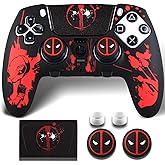 YoRHa Non-Slip Silicone Cover for PS5 Edge Elite Controller with Thumbstick Caps x 2 & Sticker x 1(Depool Theme)