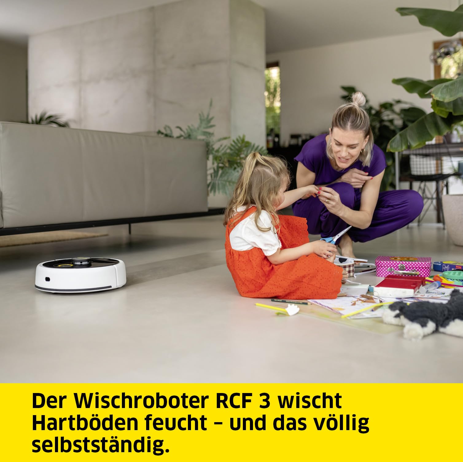 KÄRCHER Wischroboter RCF 3, smarte App-Steuerung, LiDAR-Laser-Navigation, Kartierung, Raum- und Hinderniserkennung, 120 min. Laufzeit, für Hartböden 2