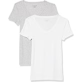 Amazon Essentials Women's Slim-Fit Short-Sleeve V-Neck T-Shirt
