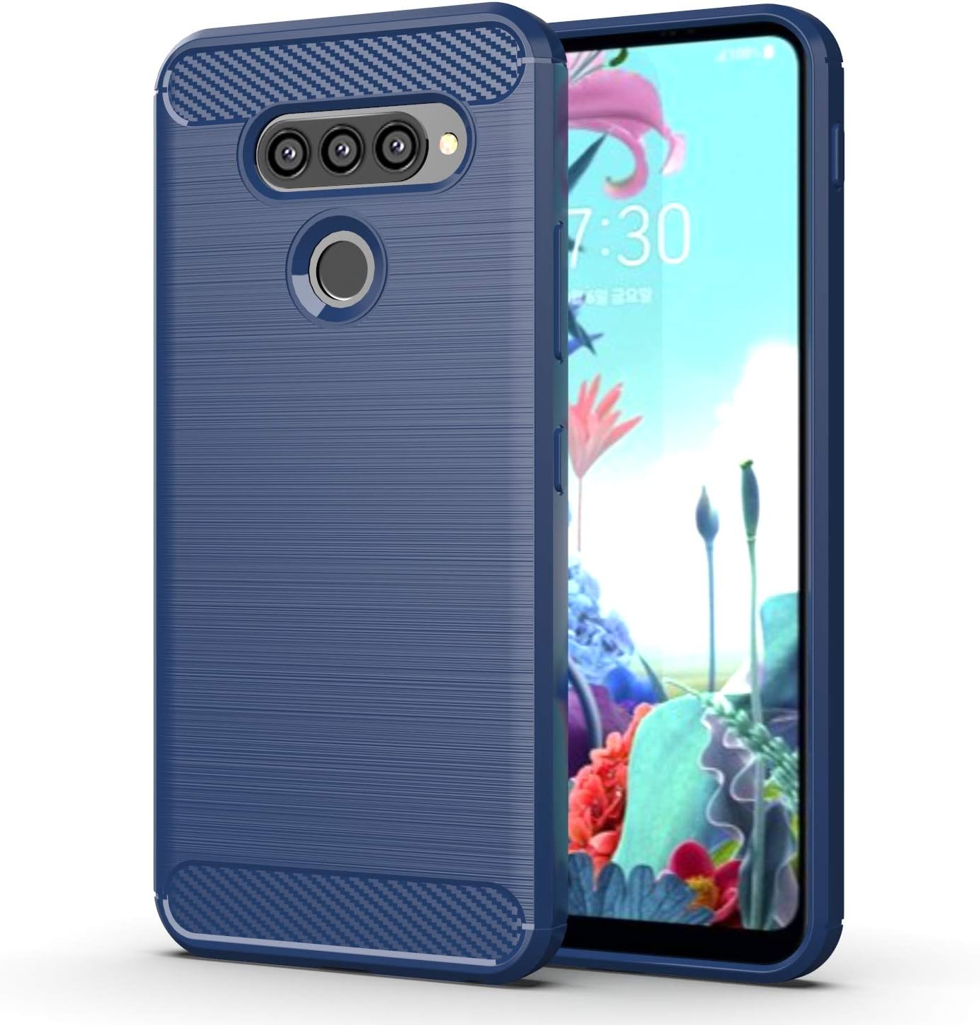 LiXiongBao Case for LG Q70 Case,Carbon Fiber Brushed