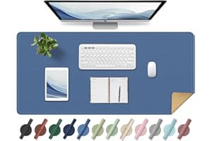 Non Slip Desk Mat, 31.5" x 15.7" PU Leather Desk Pad, Cork Desk Mat for Desktop, Desk Pad for Keyboard and Mouse, Ideal for O