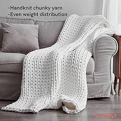 YnM Weighted Blanket, Handmade Chunky Yarn Knitted