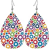 MIOAOSRT Earrings for Women,Leather Earrings Dangle Lightweight Teardrop Earrings Jewelry for Women