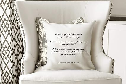 Ethelt5iv Jane Austen Housse De Coussin Decorative En Forme De Livre Avec Citation De Lecture Pour Canape Ou Bibliotheque Amazon Fr Cuisine Maison
