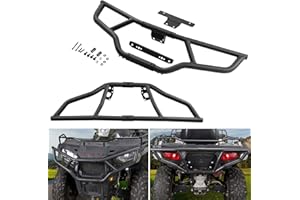 ATV Sportsman 570 Front & Rear Brush Guard Bumper Set,A & UTV PRO Heavy-Duty Steel Bumper Grille Guard Protector for 2014-202