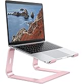 OMOTON Laptop Stand for Desk, Detachable Laptop Riser, Aluminum Laptop Holder, Compatible with MacBook Air/Pro, Dell, HP, and All Laptops (11-16 inch), Rose Gold