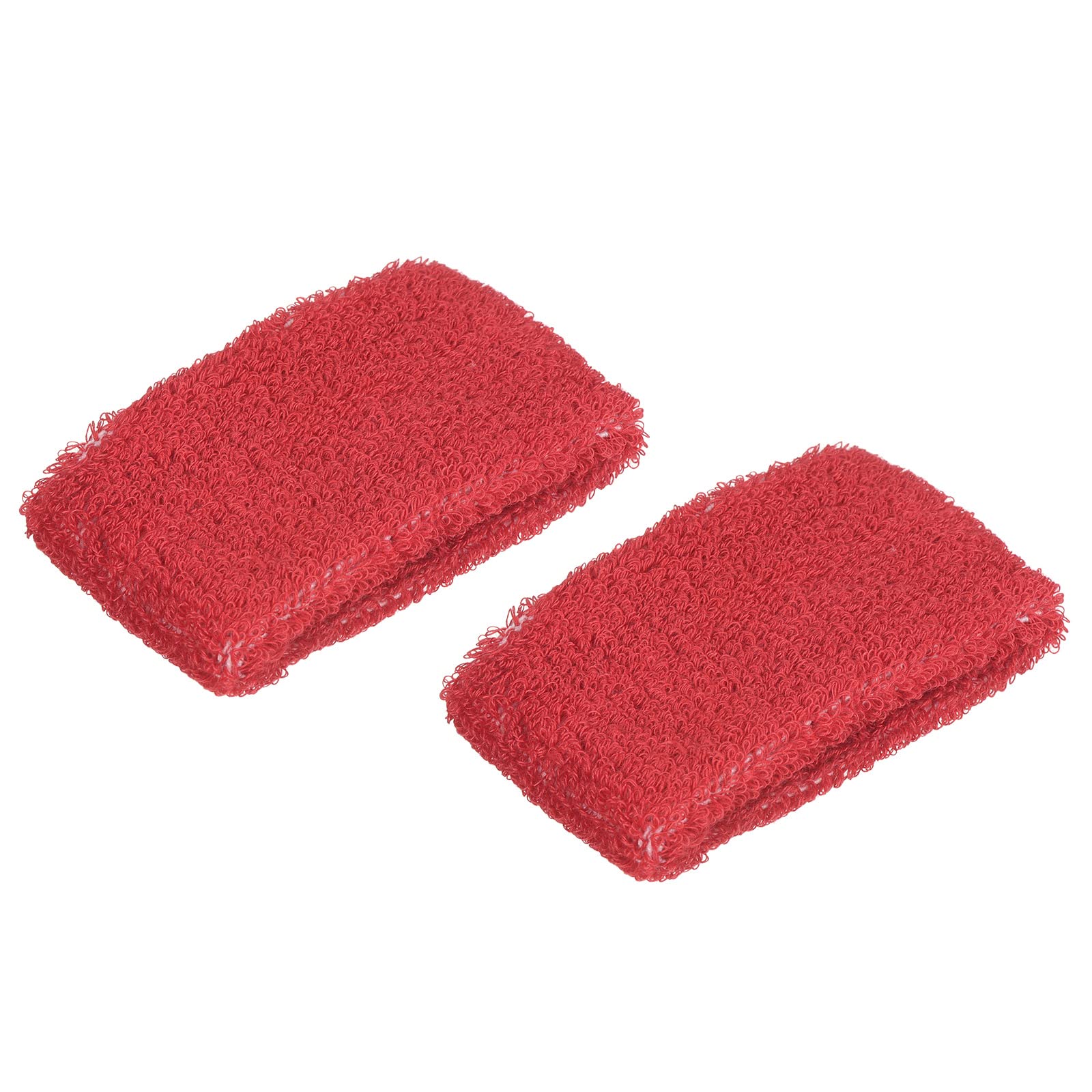 PATIKIL Sports Wristbands 8x5cm, 2 Pack Cotton Terry Cloth Absorbent Sweatband for Tennis Basketball Working Out Athletic Running, Red