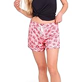 Hello Mello Signature Lounge Shorts Womens Soft Relaxed Pajama Bottoms Roomy Wide Leg Drawstring Waist Side Pockets