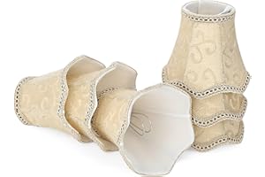 Fuloon Modern European Style Clip On Droplight Wall Lamp Candle Chandelier Lamp Shade (6PACK, Yellow)