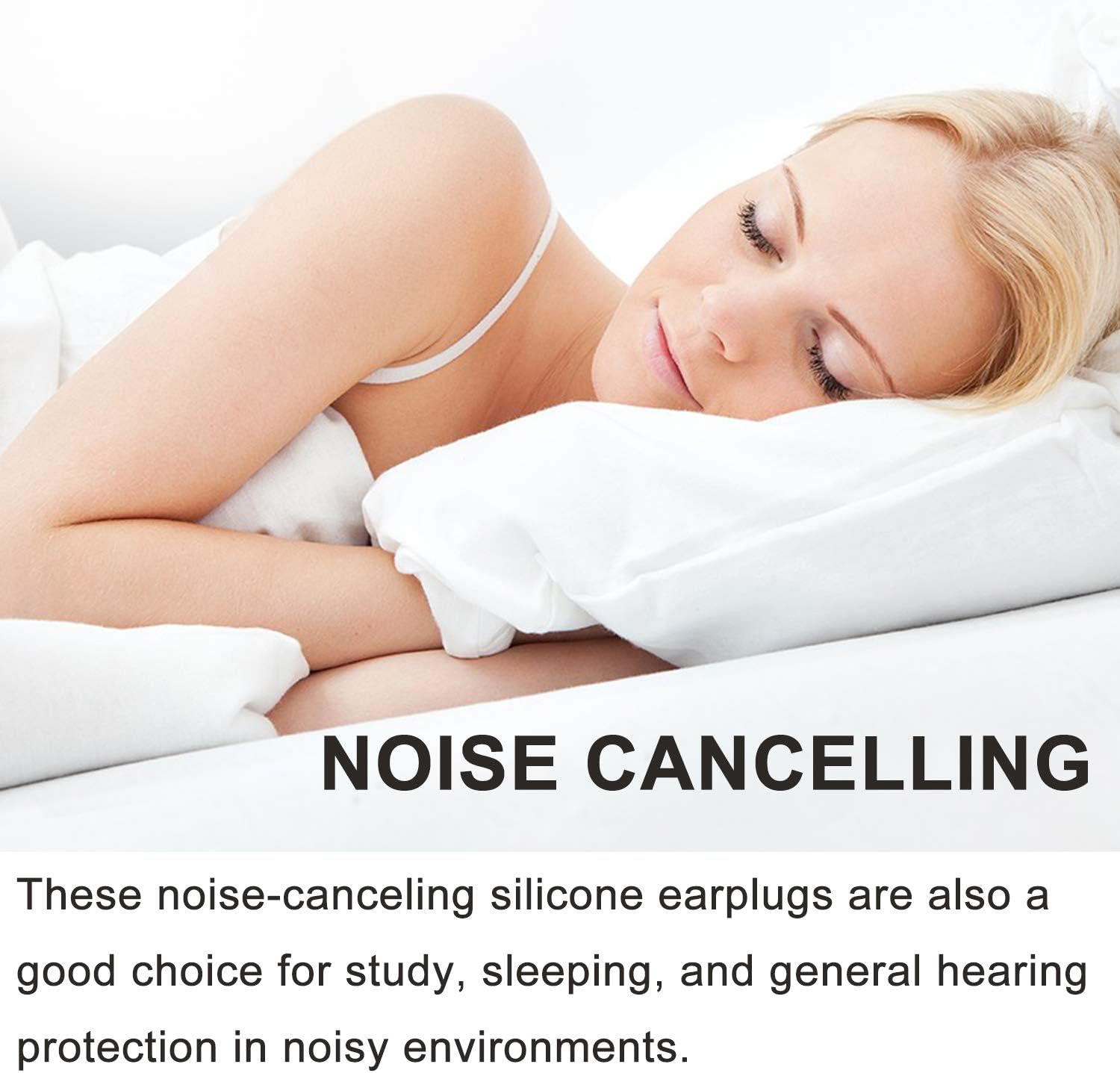 Ear Plugs for Sleeping, Reusable Silicone Moldable Noise Cancelling Sound Blocking Reduction Earplugs for Swimming, Snoring, Concerts, Shooting, Airplanes, Musicians, 32dB Highest NRR: Health & Personal Care