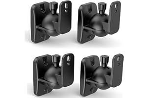 HomeMount Speaker Wall Mount Brackets - Surround Speaker Wall Mounts Kit, Bookshelf Speaker Wall Screws Mounts, Hold up to 8 