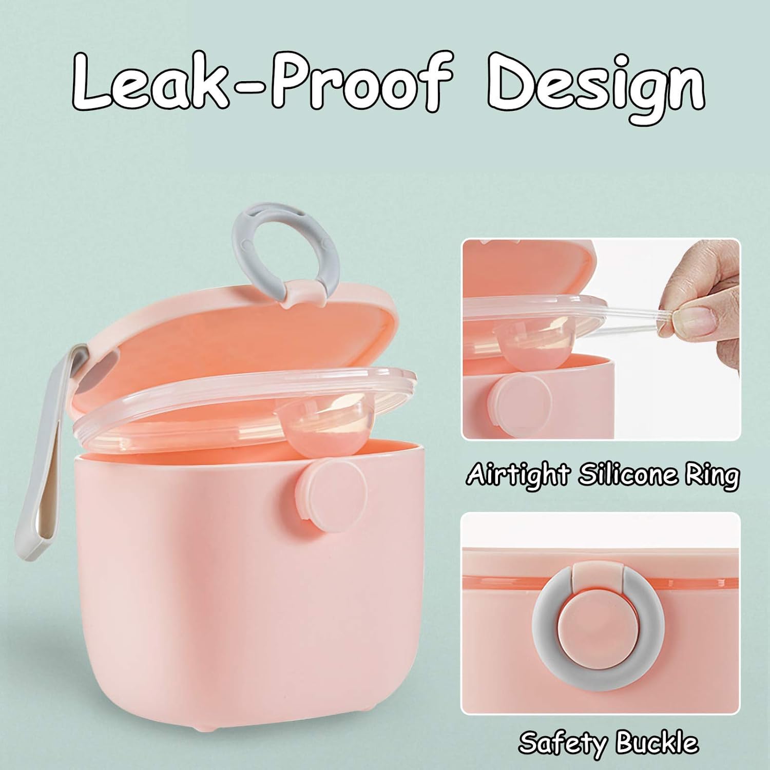 LANEYLI Formula Dispenser with Scoop Portable Baby Milk Powder Formula Container Snack Cup for Home Travel Outdoor Activities Pink 1 Pack : Baby