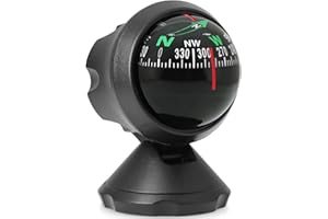 ACDION Car Compass Dashboard Automotive ABS Ball Compasses Adjustable Angle Portable Direction Navigation Car Interior Accessories Decoration for Men Women