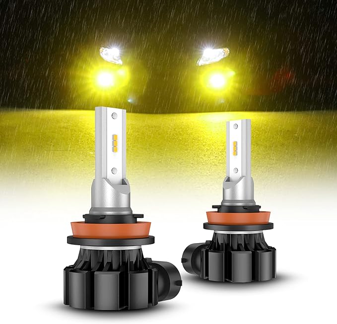 Amazon Com Sealight H11 Led Fog Light Bulbs 3000k Yellow 4000 Lumens 12w High Power H11 H8 H16 Led Fog Light Drl Bulbs Replacement For Cars Trucks Pack Of 2 Automotive