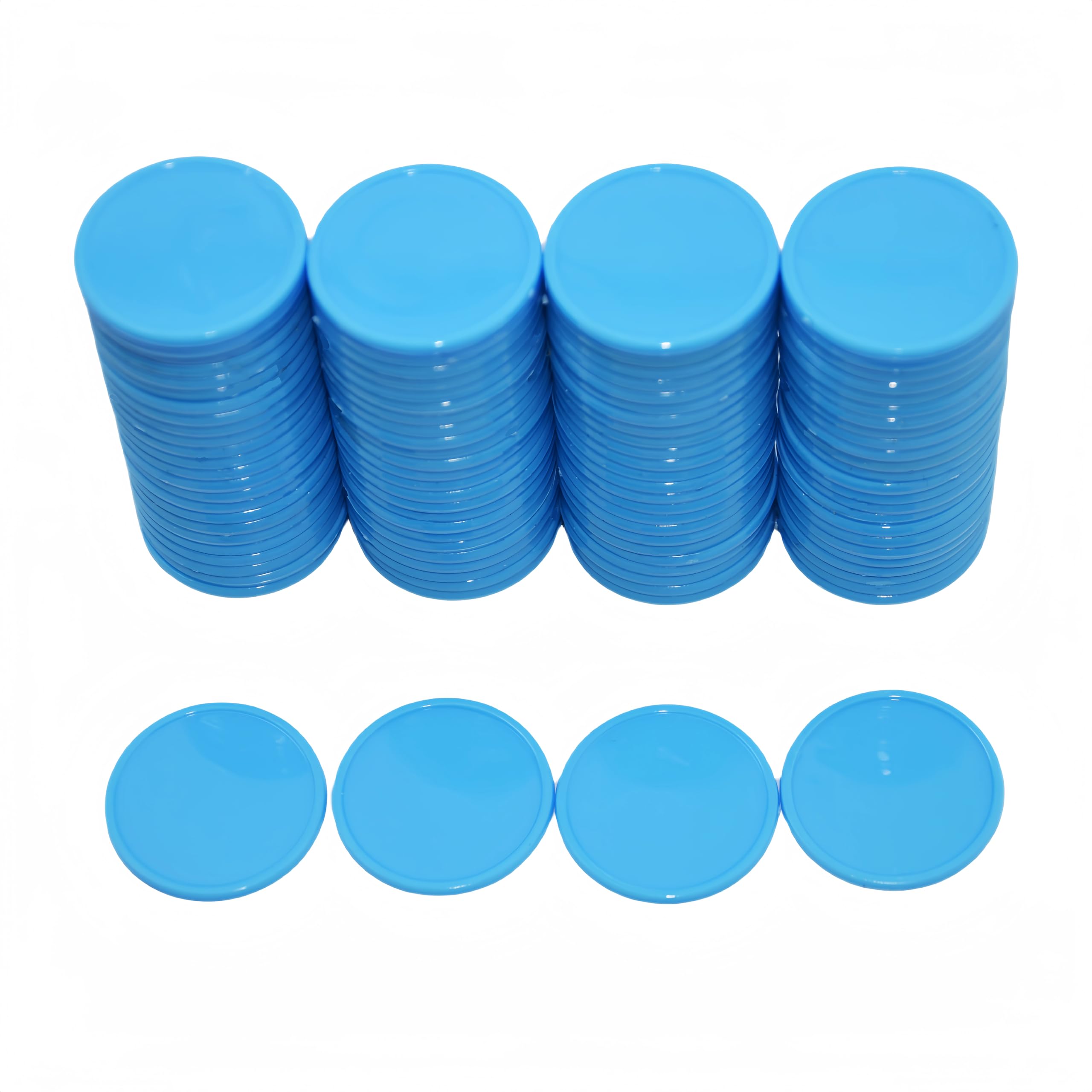 Smartdealspro 25mm Opaque Plastic Learning Counters Mini Poker Chips Games Tokens with Storage Box (Sky Blue)