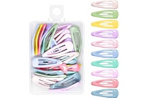 Nivofu 30 Pcs Baby Snap Hair Clips, 1.2 Inch Metal Mini Barrette Hair Clips, Candy Color, Baby Girl Hairpin, Toddler Hair Acc
