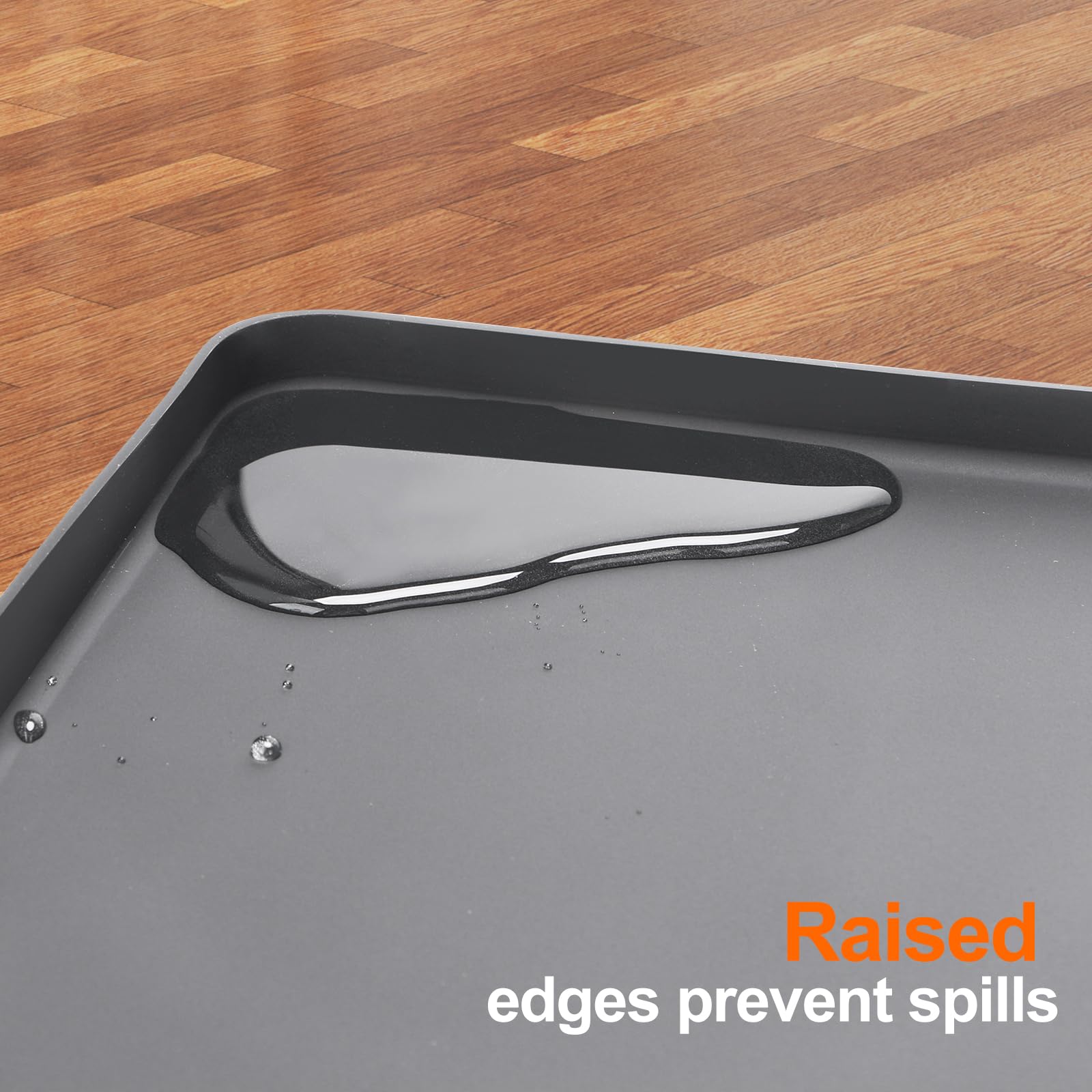 Mini fridge Silicone Mat with Raised Edge, Under Washing Machine Pad Under Mini Refrigerator Freezer Protect From Appliance Leaks Water Spills absorbent (Black, 24'' x 24'')
